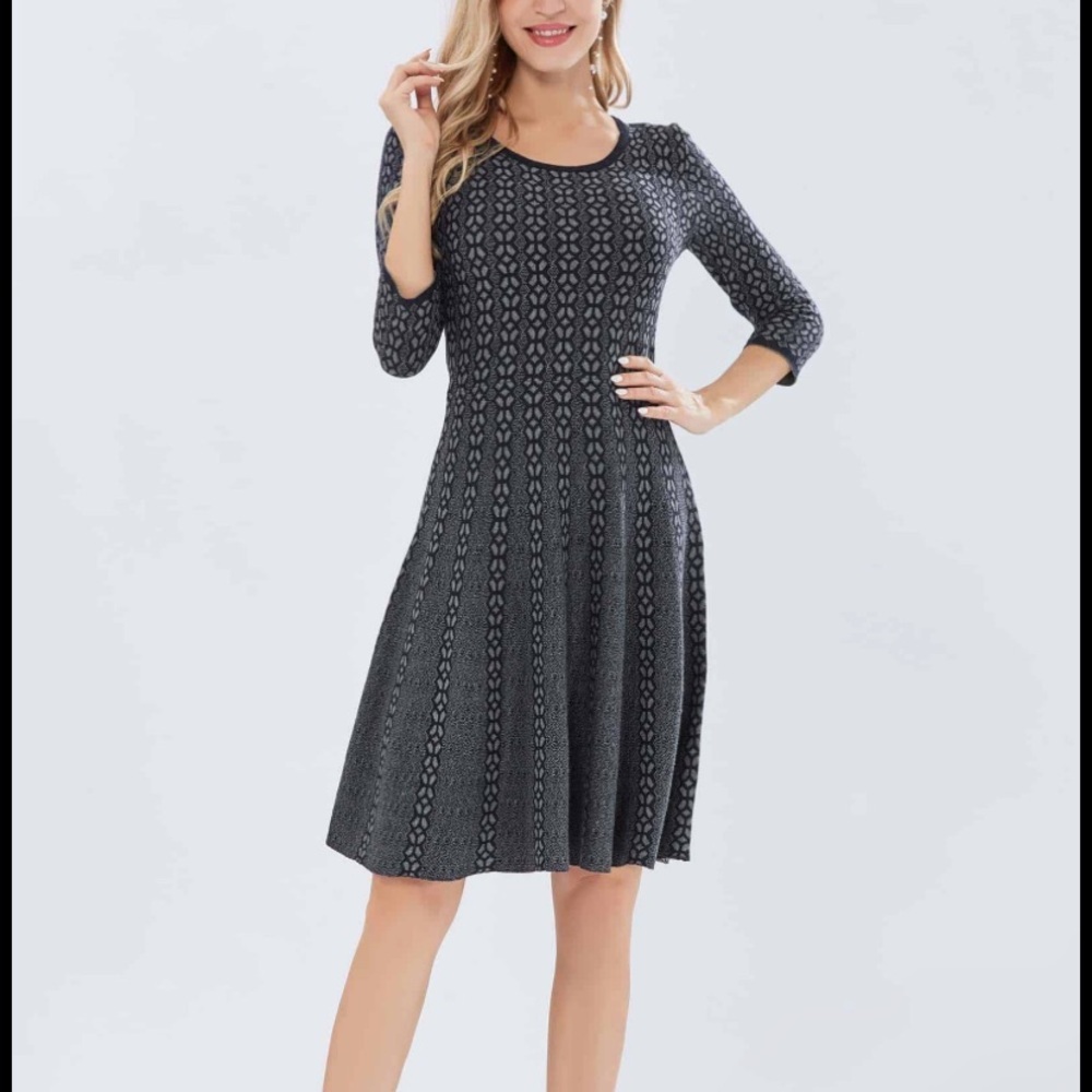 Lauren Hansen Katia sweater dress blue gray - Picture 1 of 9